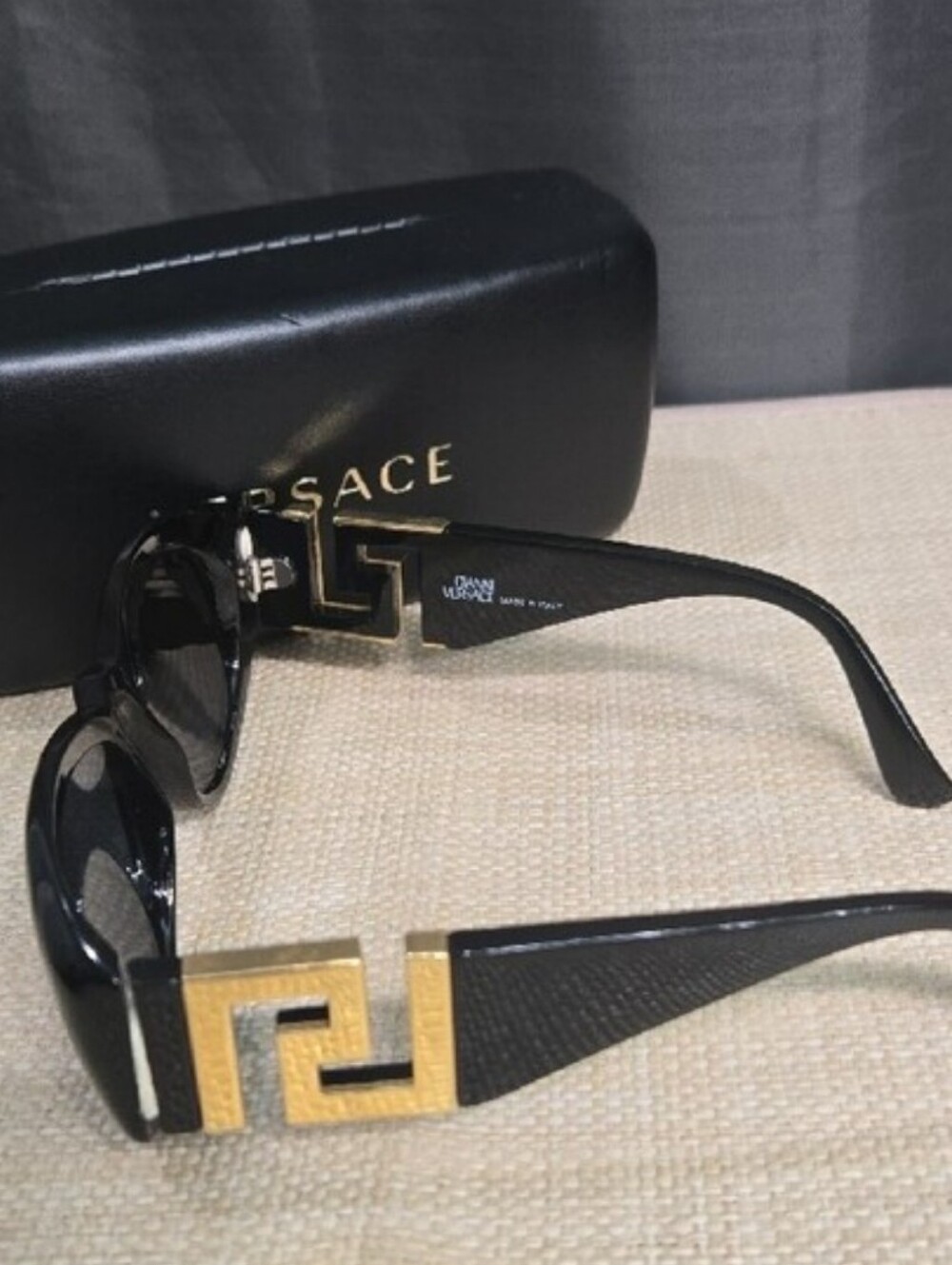 Gianni Versace Black Gloss Oversized Women's Sunglasses